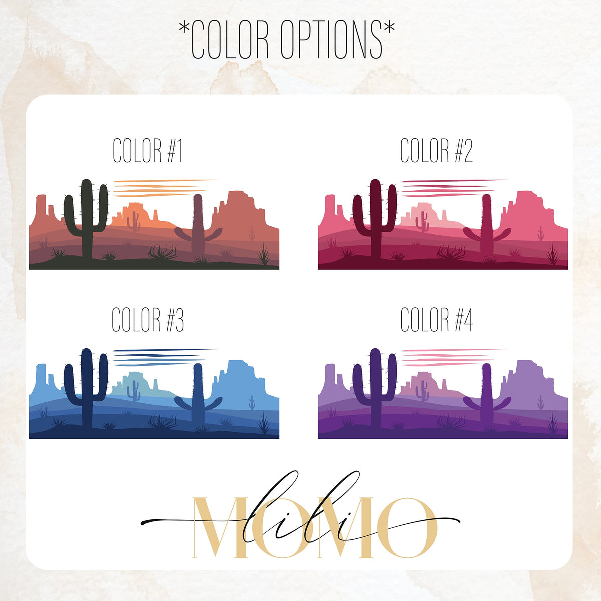 Desert Cactus Wall Mural Decal, Boho Nursery Wall Sticker