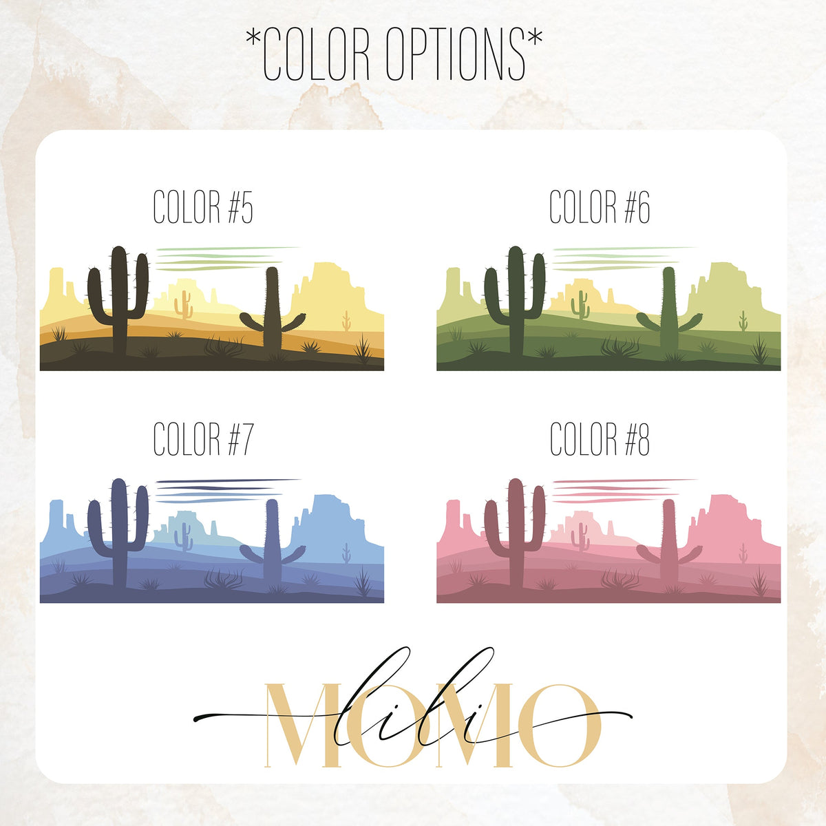 Desert Cactus Wall Mural Decal, Boho Nursery Wall Sticker