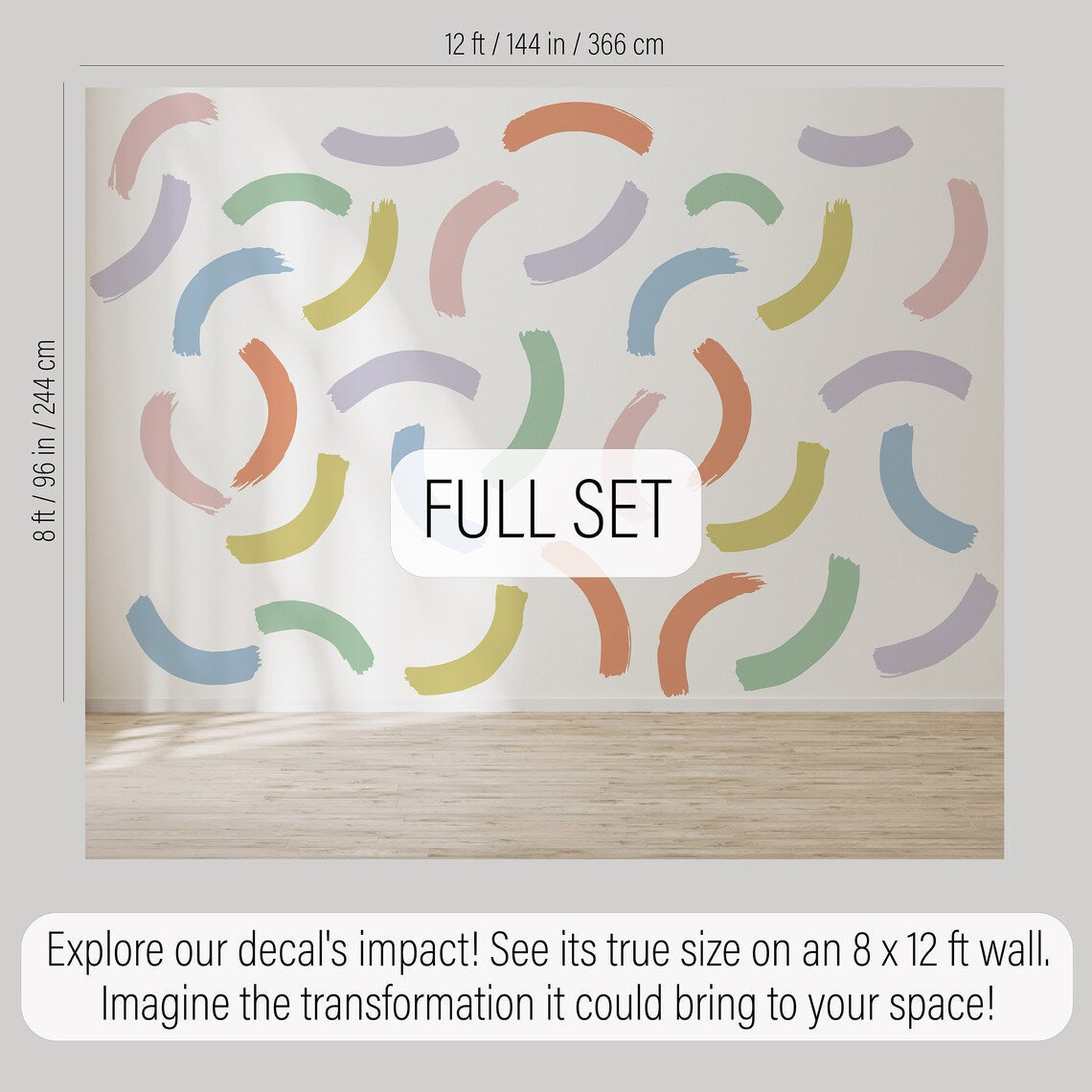 Brush Strokes Wall Decals, Nursery Rainbow Wall Decor