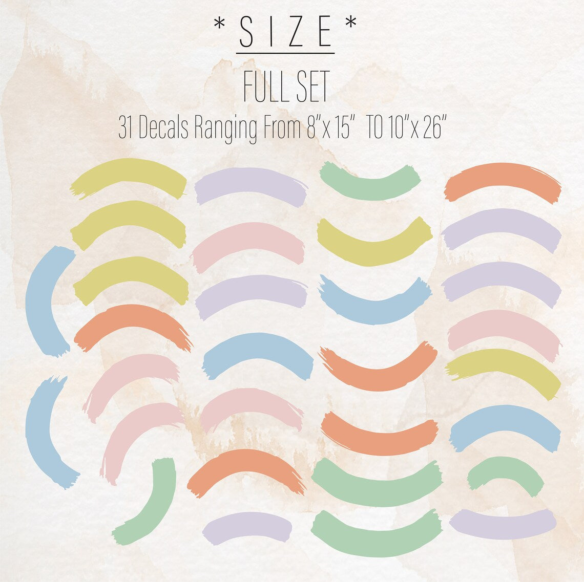 Brush Strokes Wall Decals, Nursery Rainbow Wall Decor