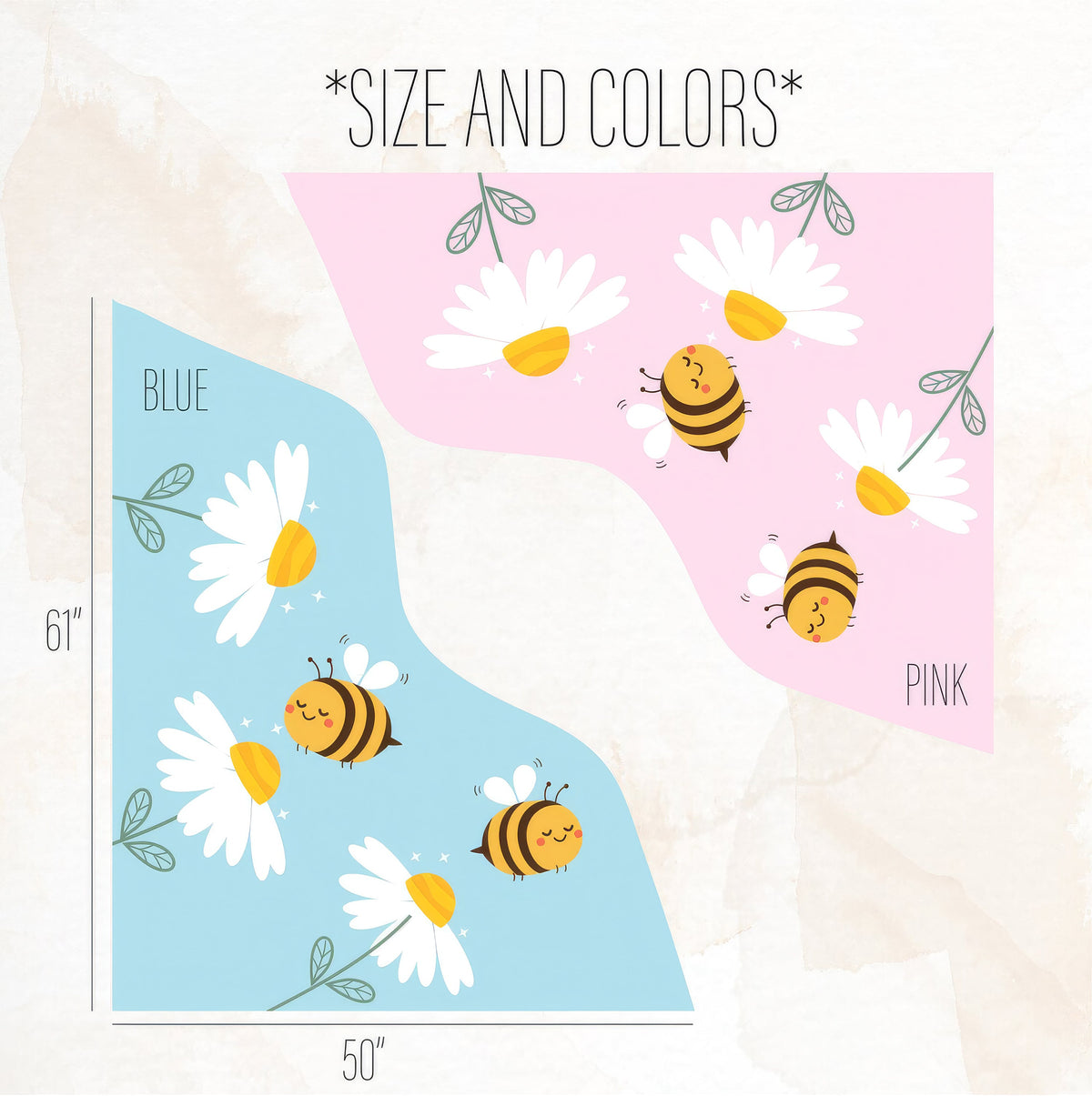Bee Corner Wall Decal, Floral Corner Wall Sticker