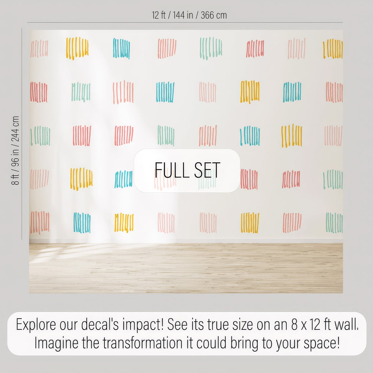Color Blocks Wall Decals Set, Abstract Wall Stickers