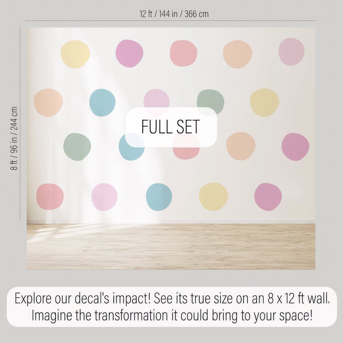 Polka Dots Large Wall Decals, Nursery Polka Dot Decals