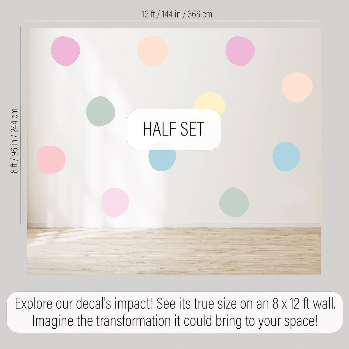 Polka Dots Large Wall Decals, Nursery Polka Dot Decals