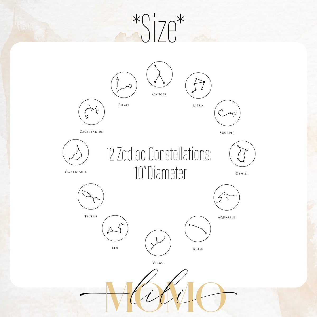 Zodiac Constellation Wall Decals Set, Minimal Astrology Wall Stickers