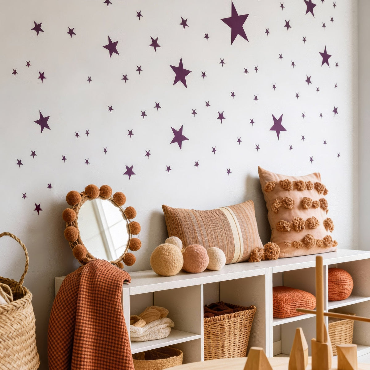 Star Wall Decals Set, Kids Room Galaxy Decor