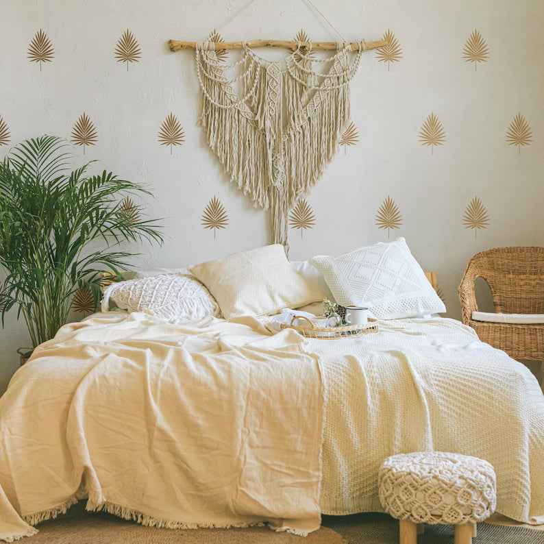 Palm Leaf Wall Decals shown in a home interior