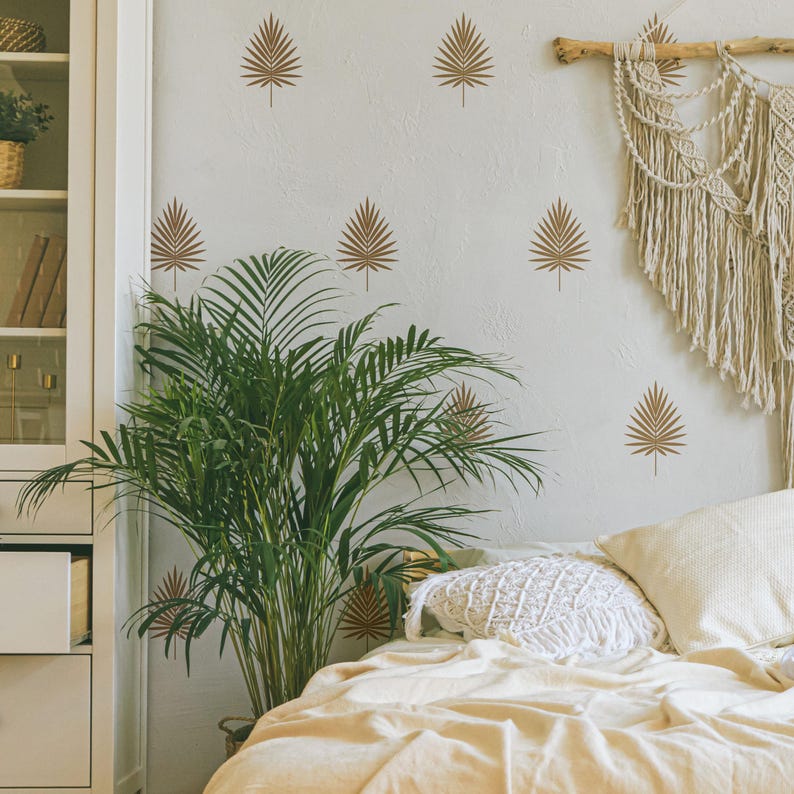 Palm Leaf Wall Decals shown in a home interior