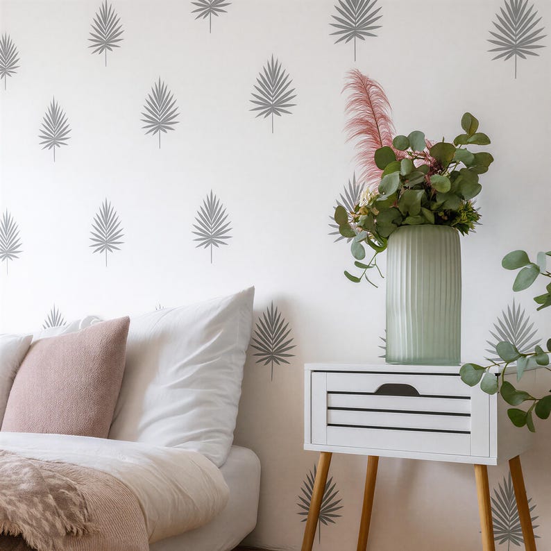 Palm Leaf Wall Decals close-up styled detail