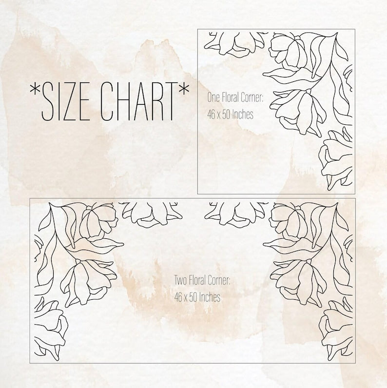 Close-up detail of floral corner wall decal matte vinyl finish