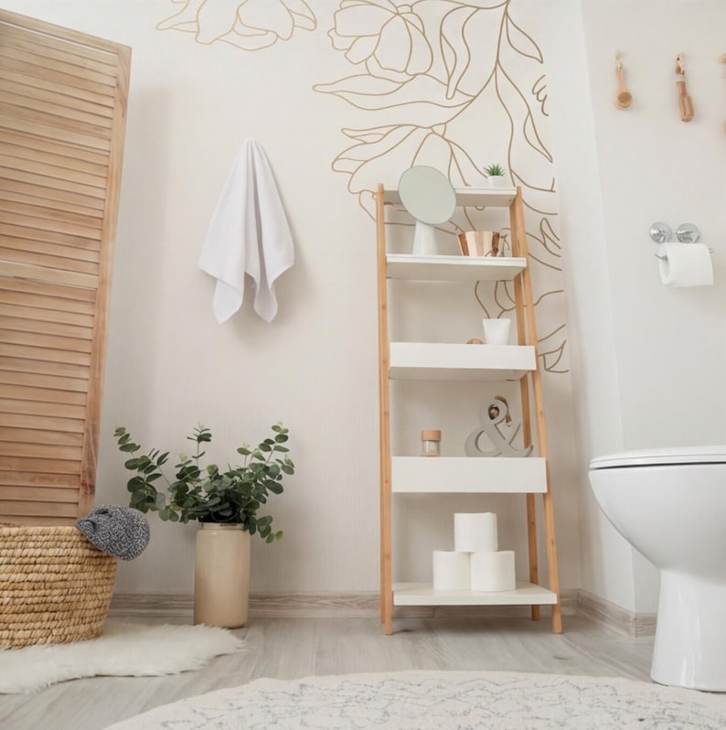 Floral Corner Wall Decal styled in a room setting