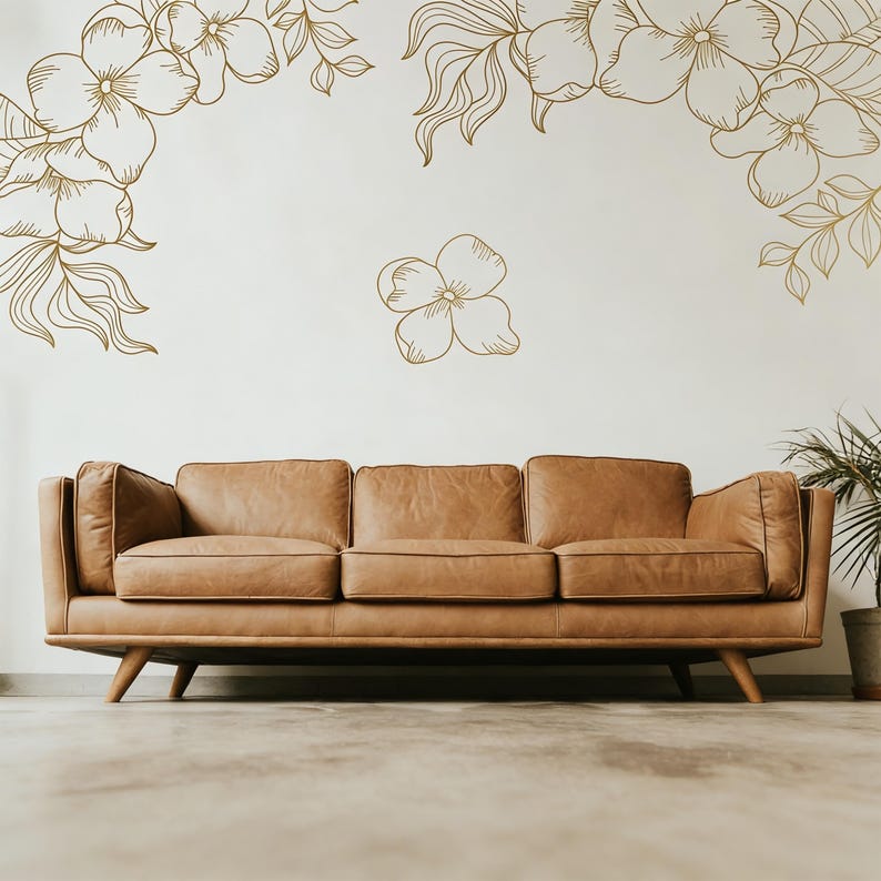 Floral Corner Wall Decals decal sheet flat-lay