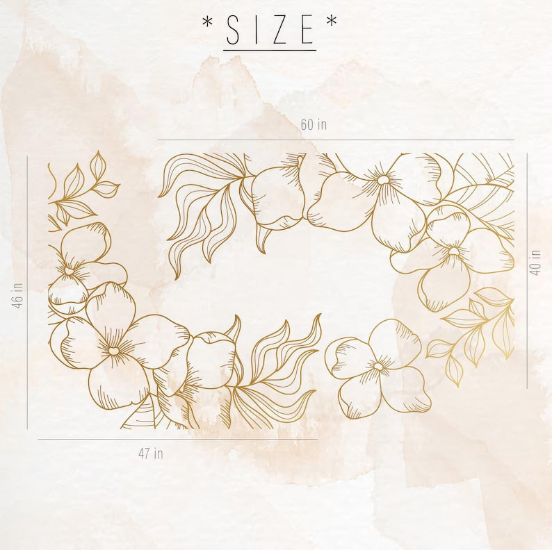 Floral Corner Wall Decals size reference on a wall