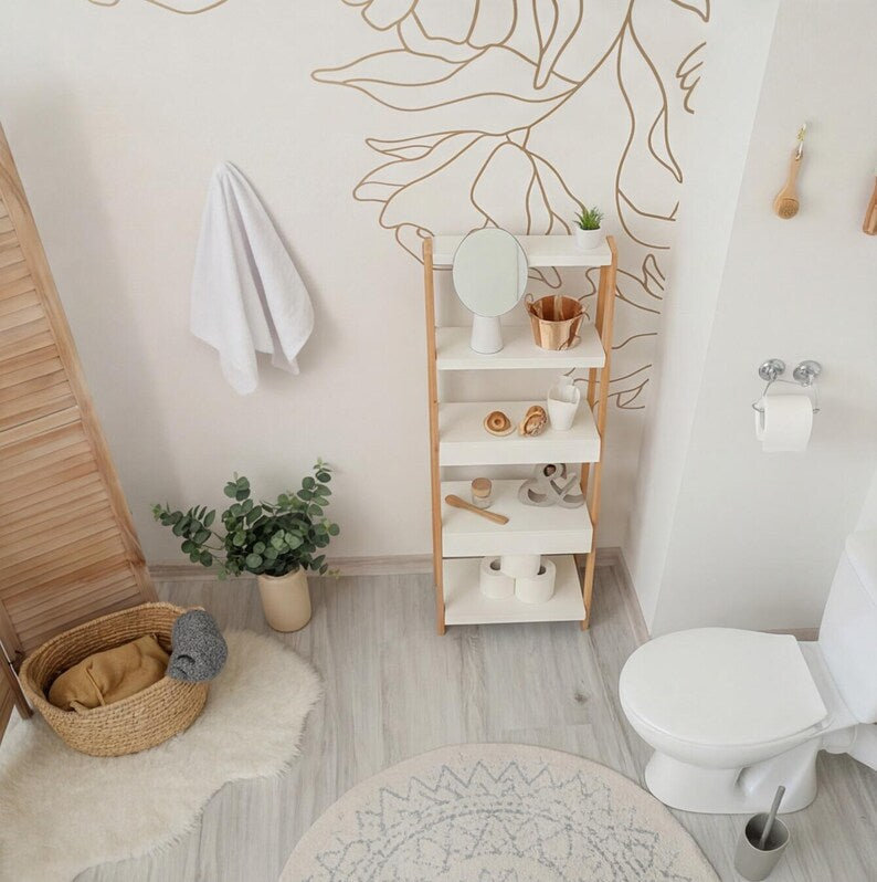 Floral Corner Wall Decal shown in a home interior