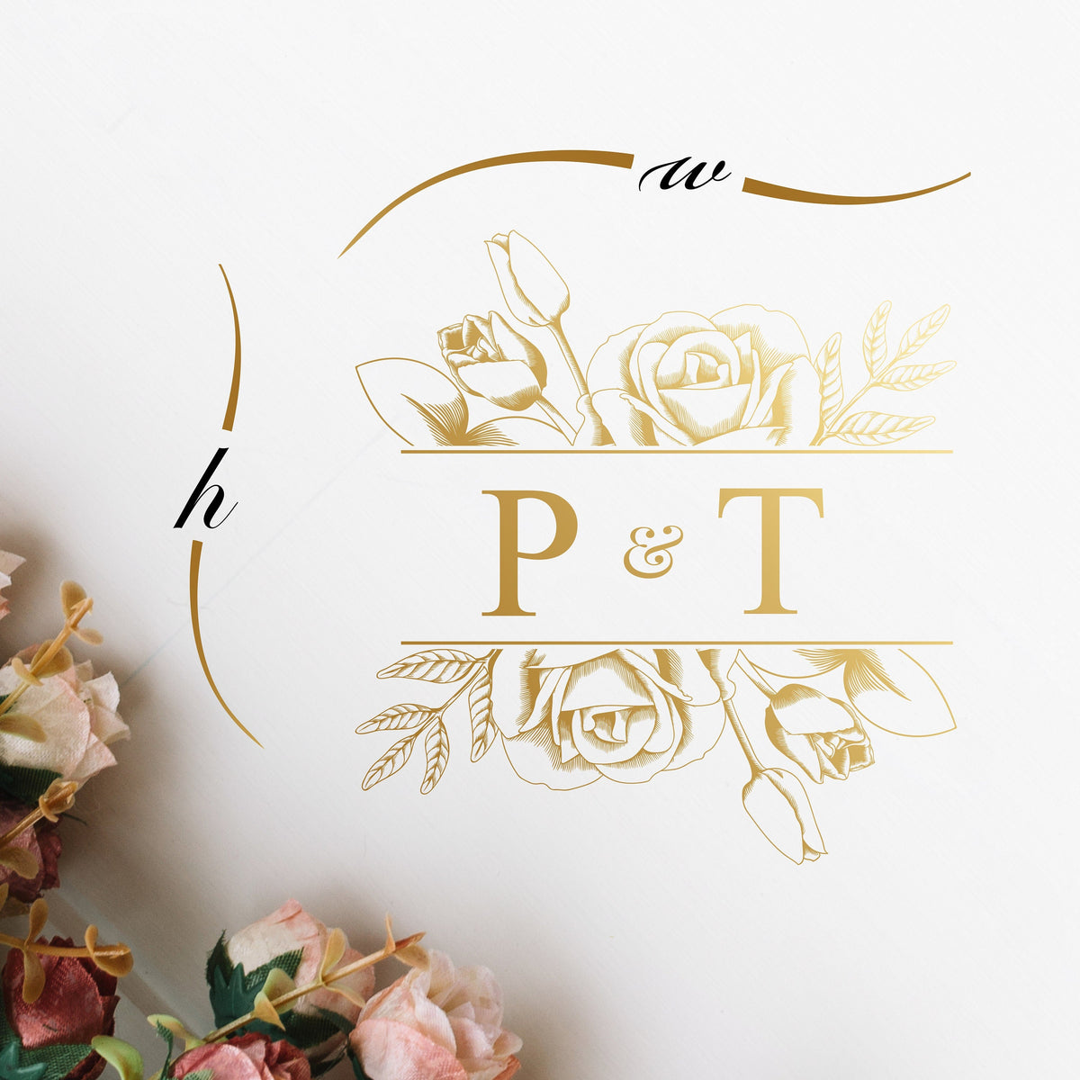 Etched Rose Garden Dance Floor Decal for Wedding shown at a wedding reception