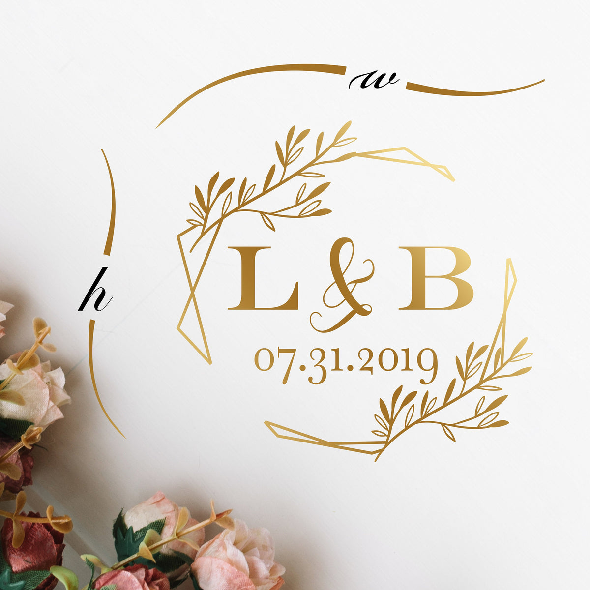 Geometric Greenery Dance Floor Decal for Wedding shown at a wedding reception
