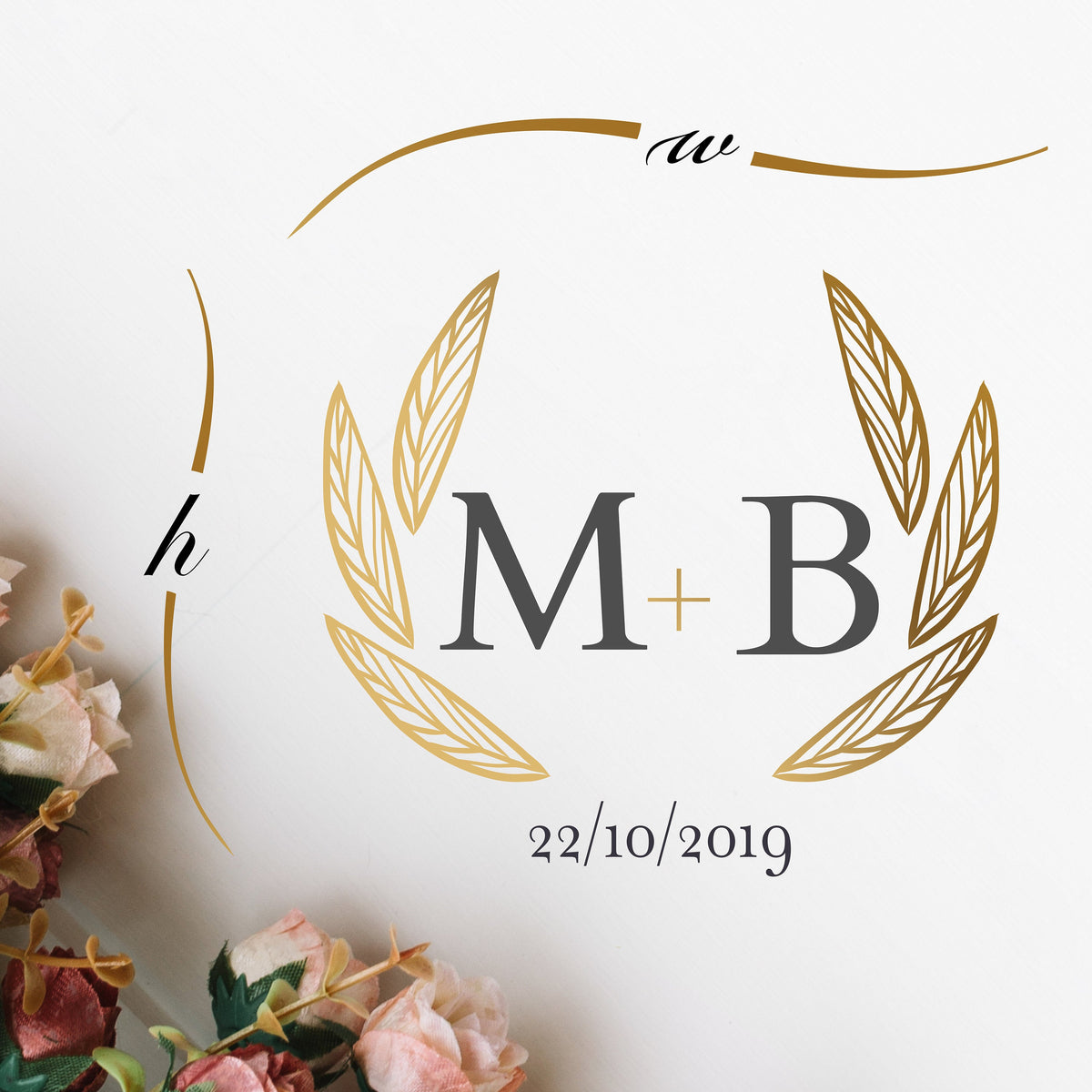 Bold Leaf Wreath Dance Floor Decal for Wedding shown at a wedding reception