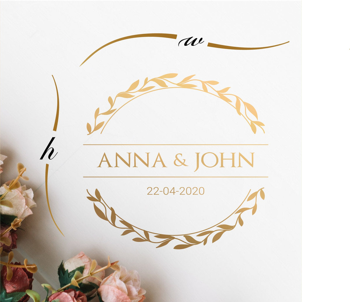 Vine Circle Banner Dance Floor Decal for Wedding shown at a wedding reception