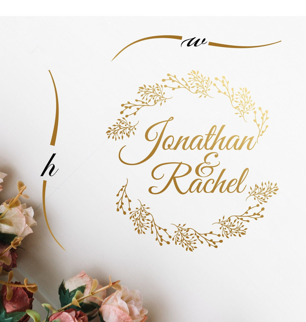Budding Twig Wreath Dance Floor Decal for Wedding shown at a wedding reception