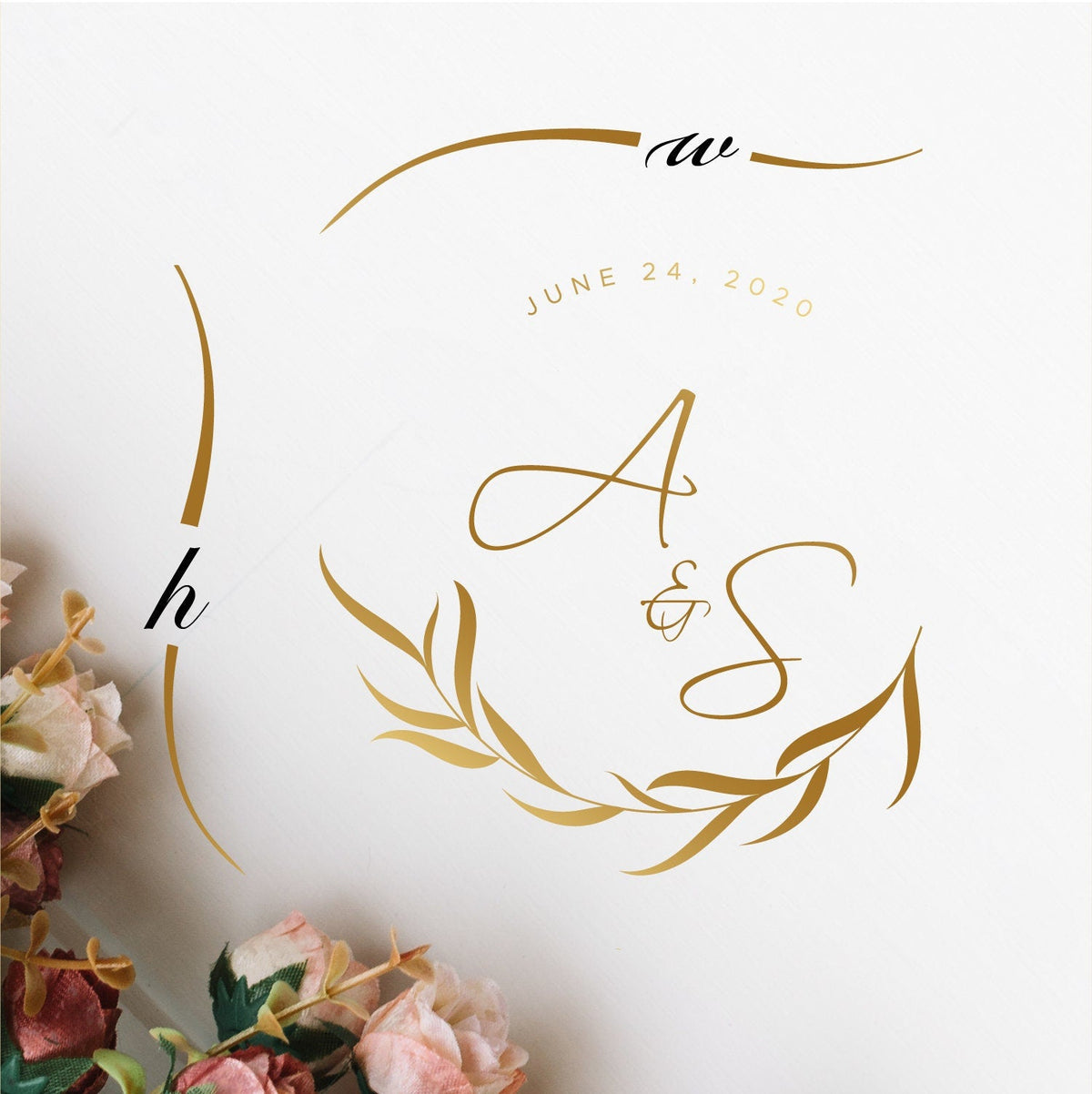 Calligraphy Script Dance Floor Decal for Wedding shown at a wedding reception