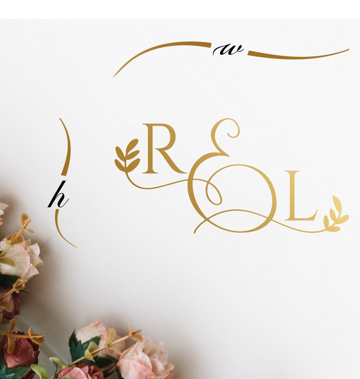 Swirl Ampersand Initials Dance Floor Decal for Wedding shown at a wedding reception