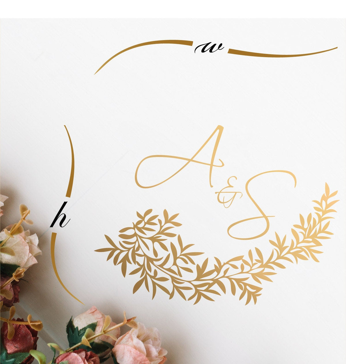 Lush Foliage Script Dance Floor Decal for Wedding shown at a wedding reception