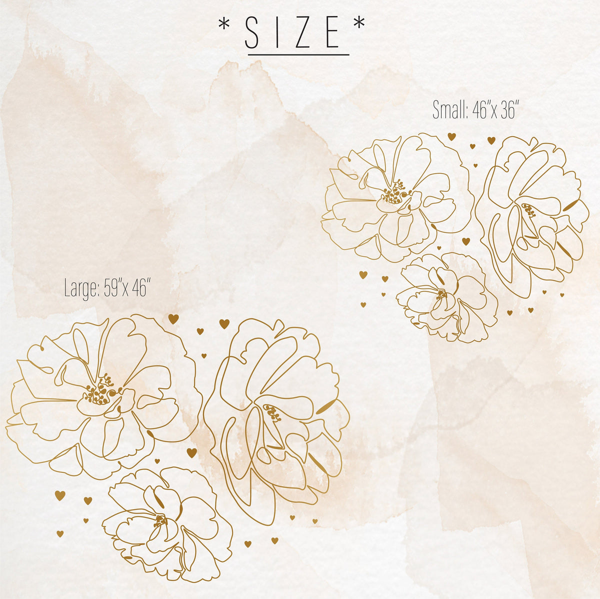 Floral Wall Decal size reference on a wall