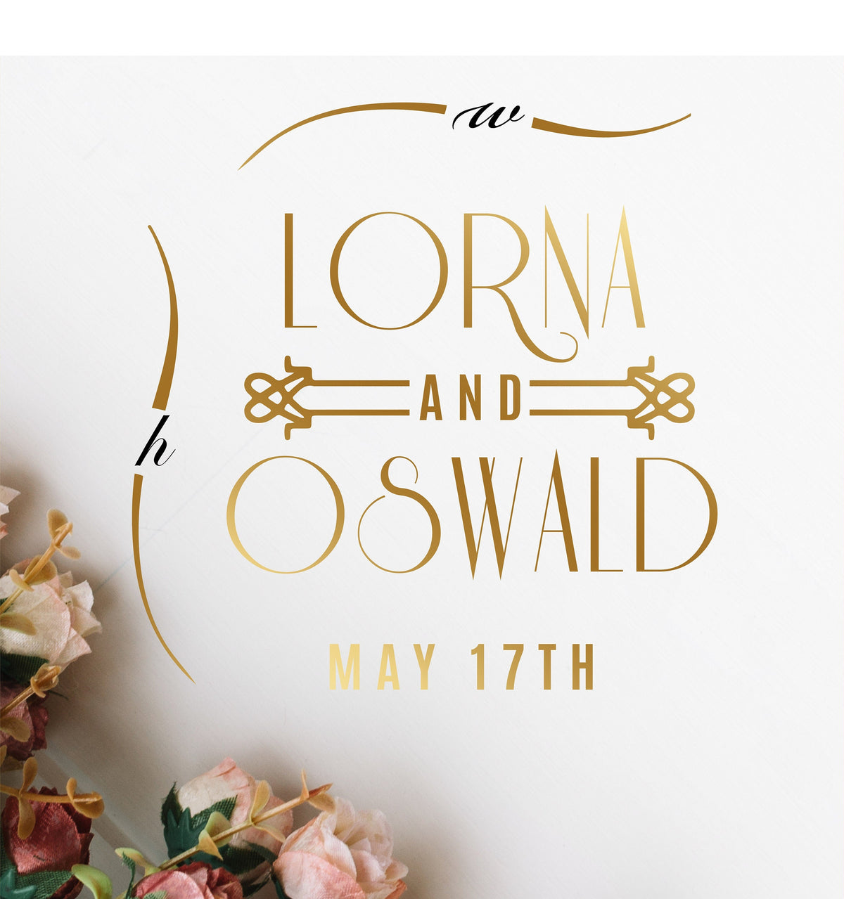 Nouveau Display Names Dance Floor Decal for Wedding shown at a wedding reception