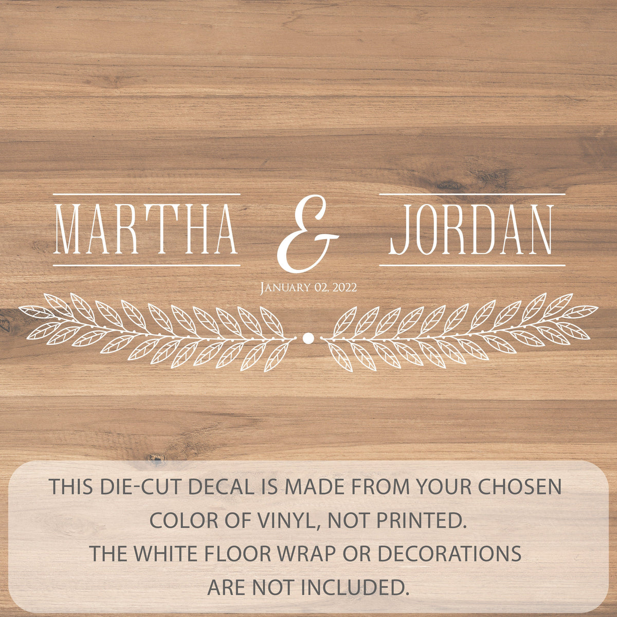 Art Deco Banner Dance Floor Decal for Wedding shown at a wedding reception