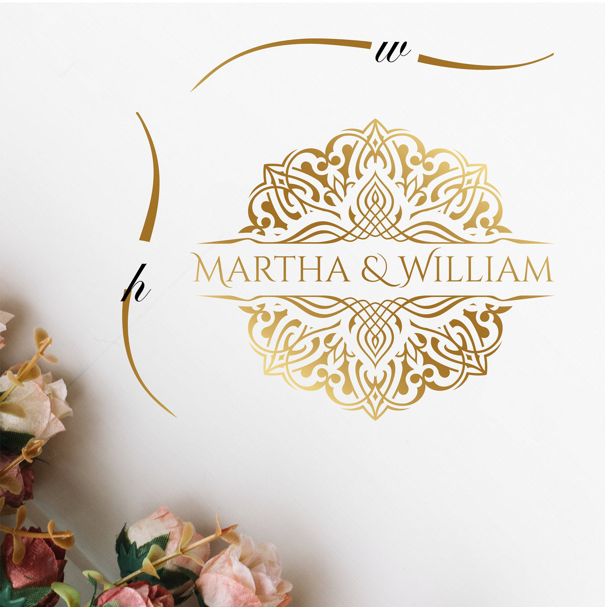 Arabesque Medallion Dance Floor Decal for Wedding shown at a wedding reception