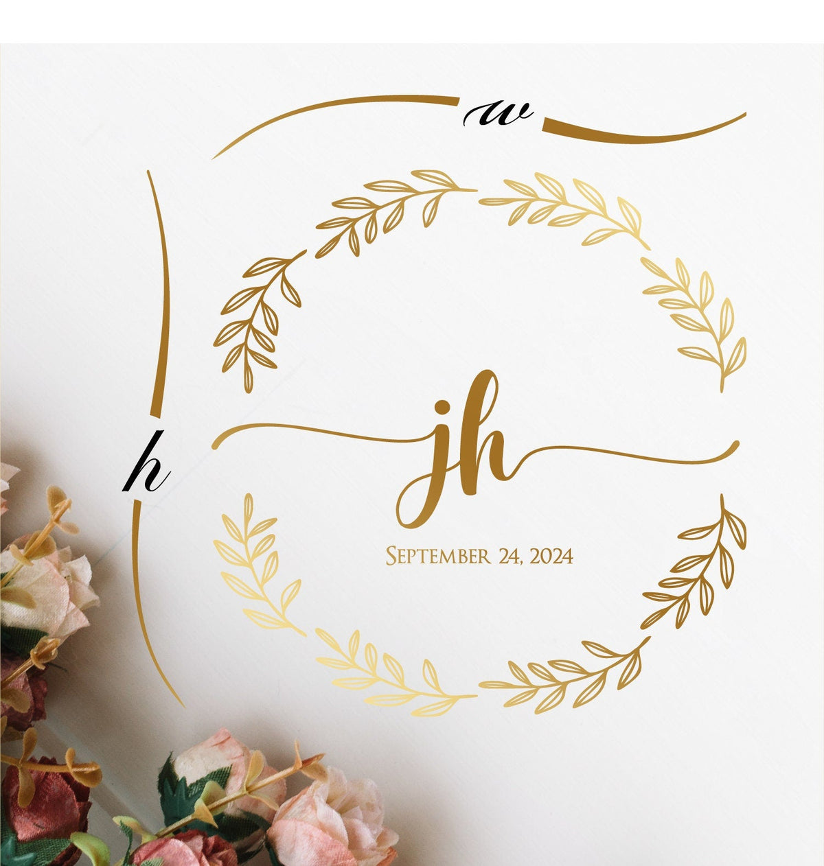 Laurel Branch Circle Dance Floor Decal for Wedding shown at a wedding reception
