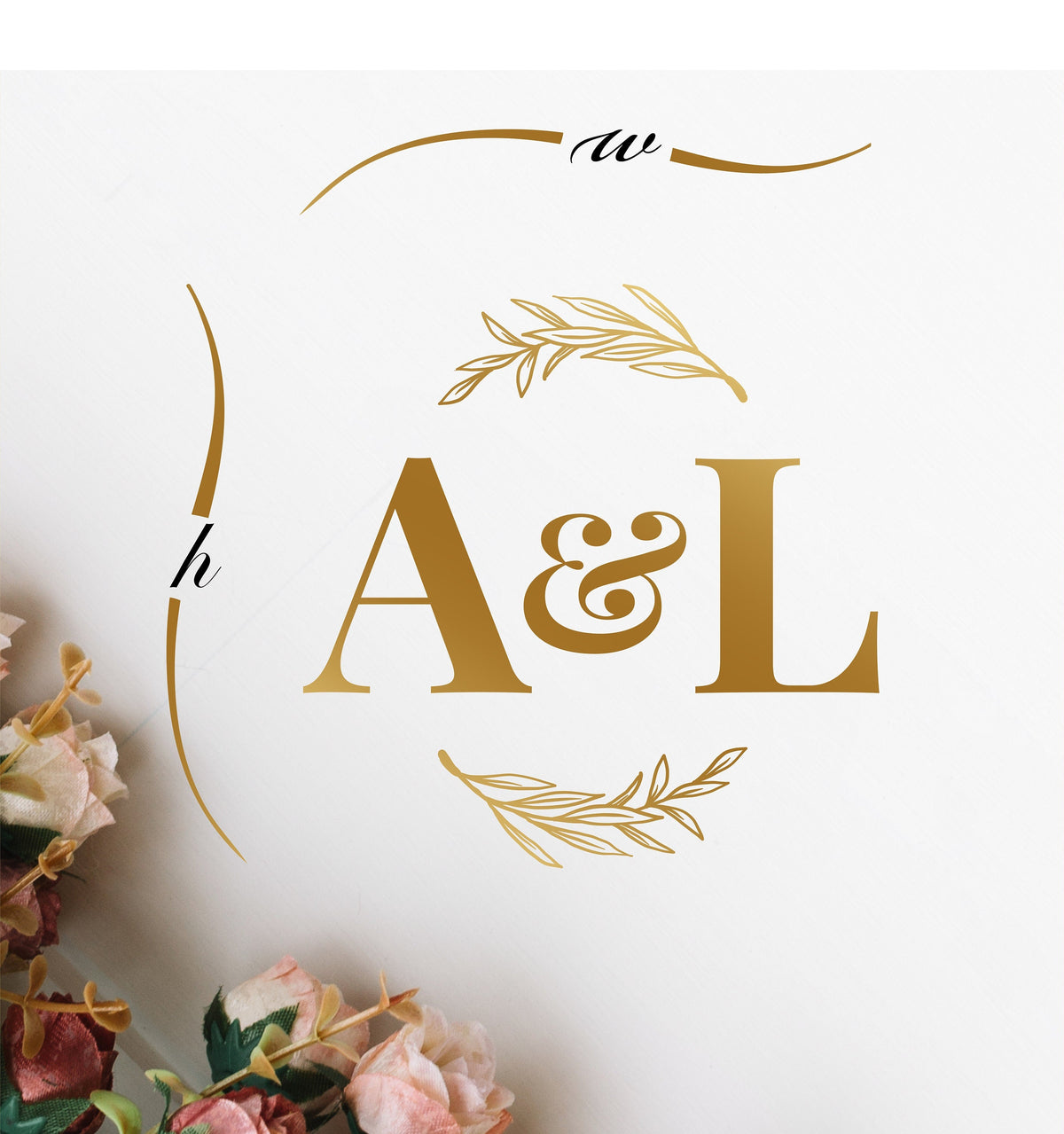 Bold Ampersand Initials Dance Floor Decal for Wedding shown at a wedding reception