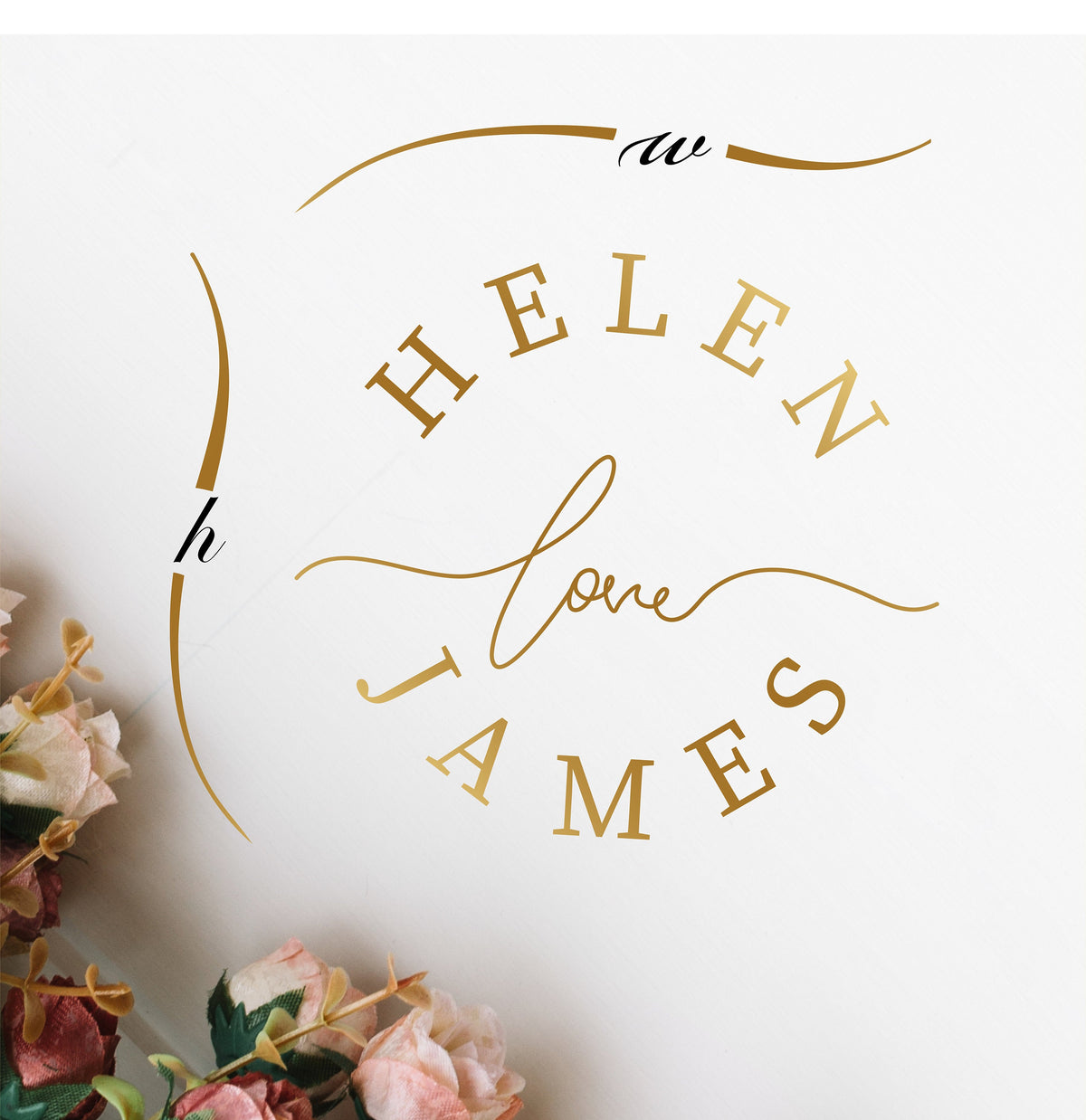Circle Love Script Dance Floor Decal for Wedding shown at a wedding reception