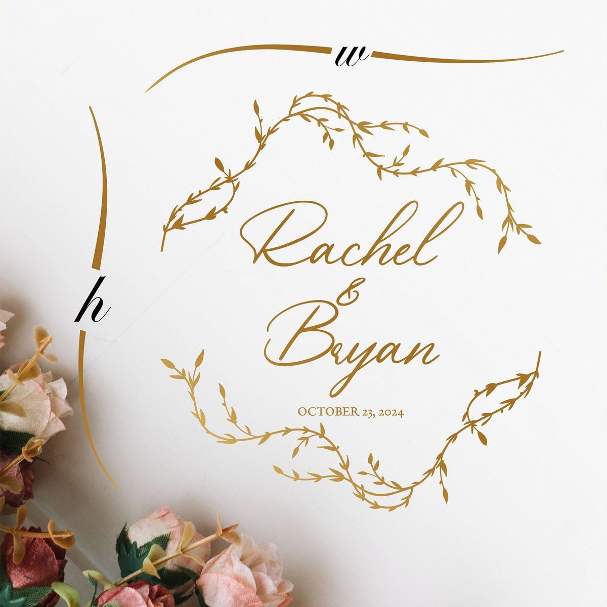 Trailing Willow Vine Dance Floor Decal for Wedding shown at a wedding reception