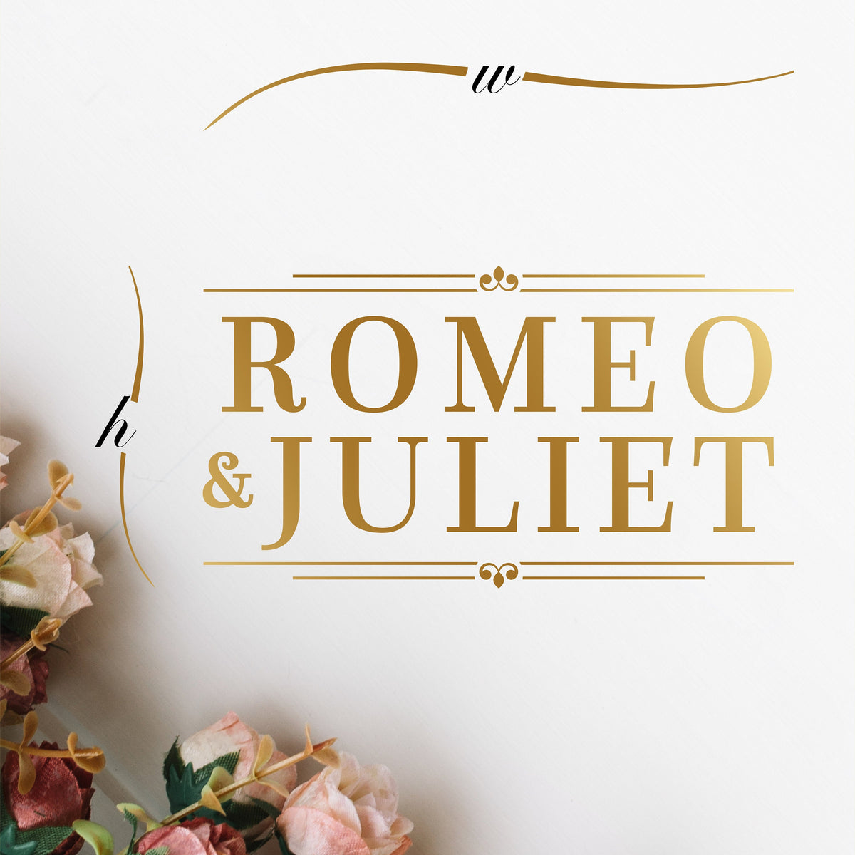 Editorial Serif Names Dance Floor Decal for Wedding shown at a wedding reception