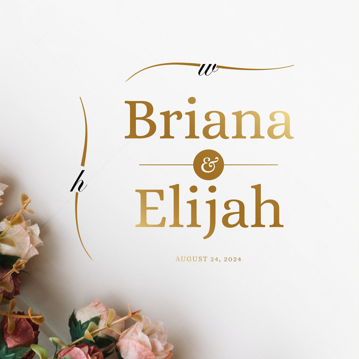 Ampersand Medallion Dance Floor Decal for Wedding shown at a wedding reception
