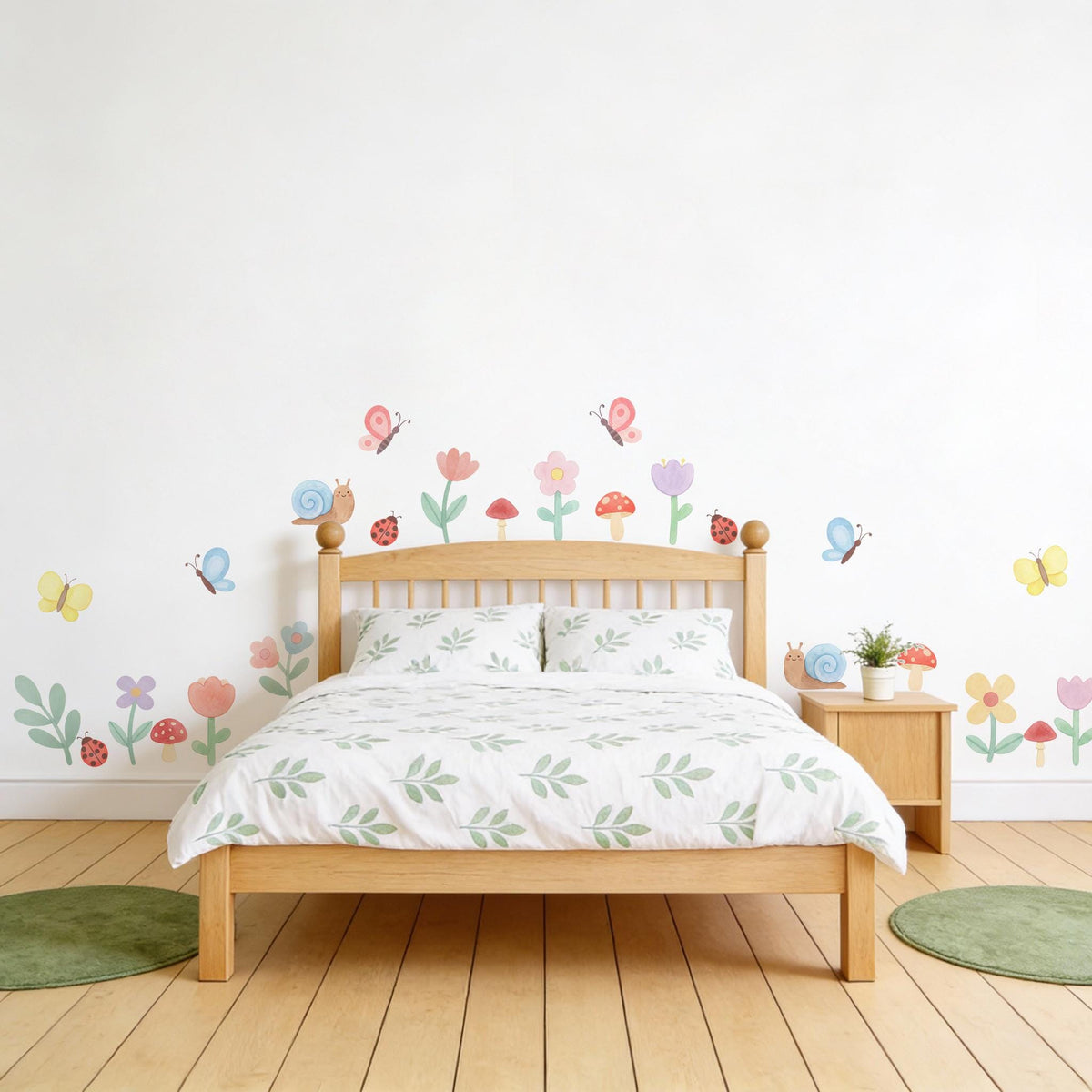 Woodland Garden Wall Decals Set displayed in a styled space