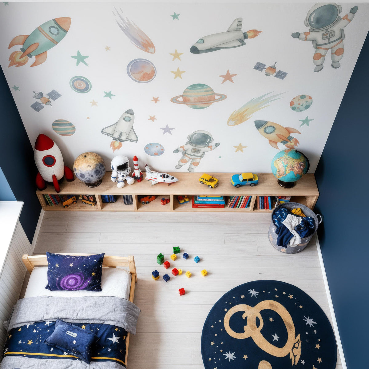 Astronaut Wall Decal Set styled in a room setting