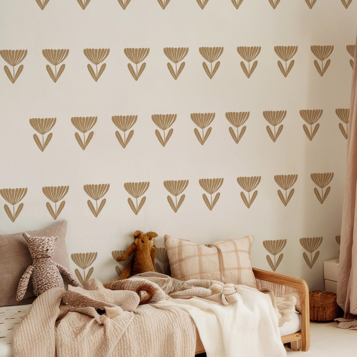Boho Floral Border Wall Decals decal sheet flat-lay