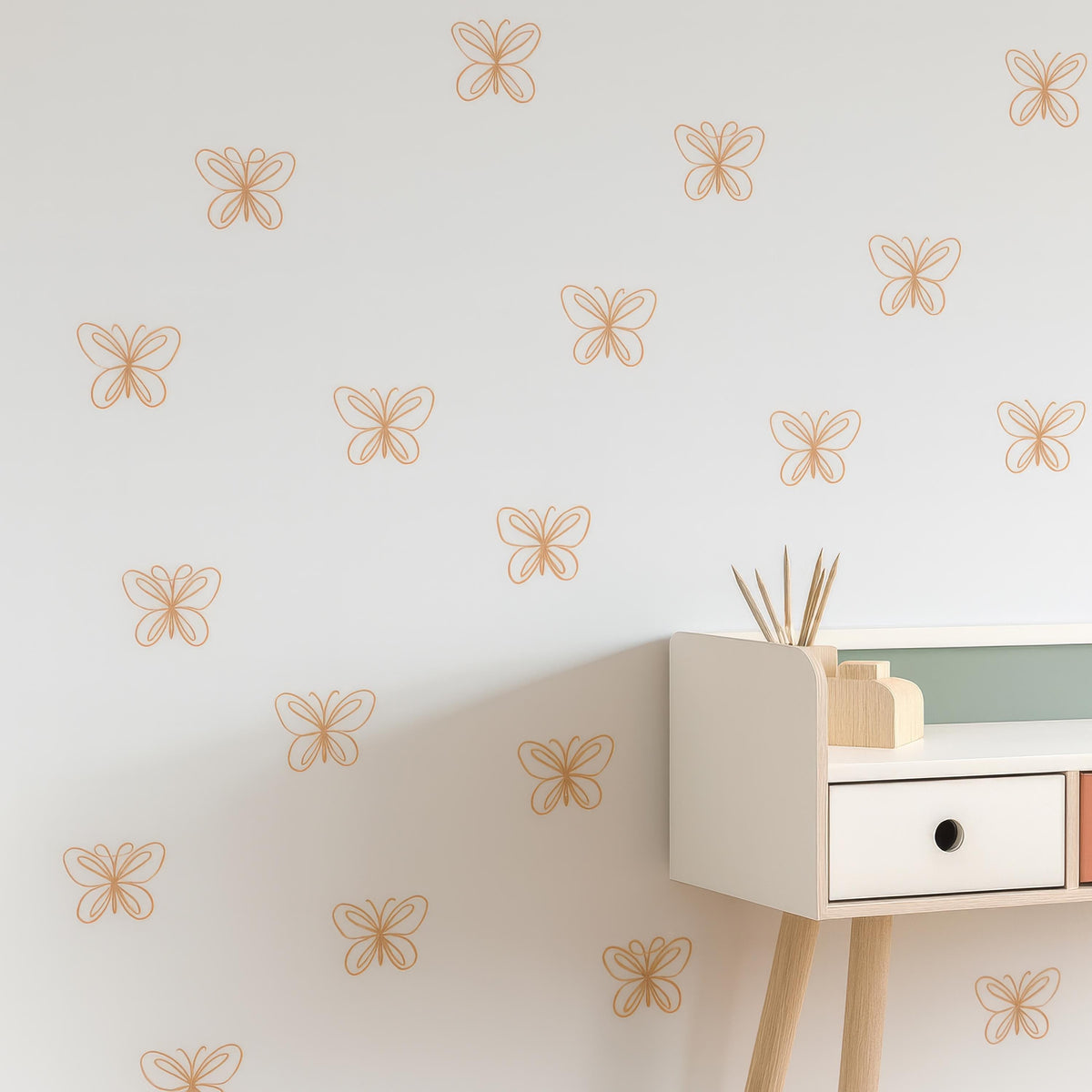 Butterfly Wall Decals Set shown in a home interior