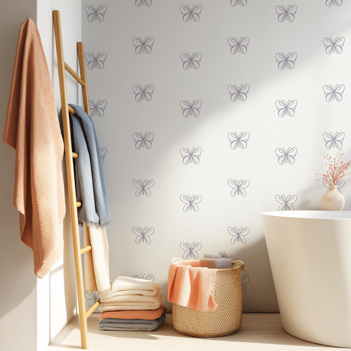 Butterfly Wall Decals Set displayed in a styled space