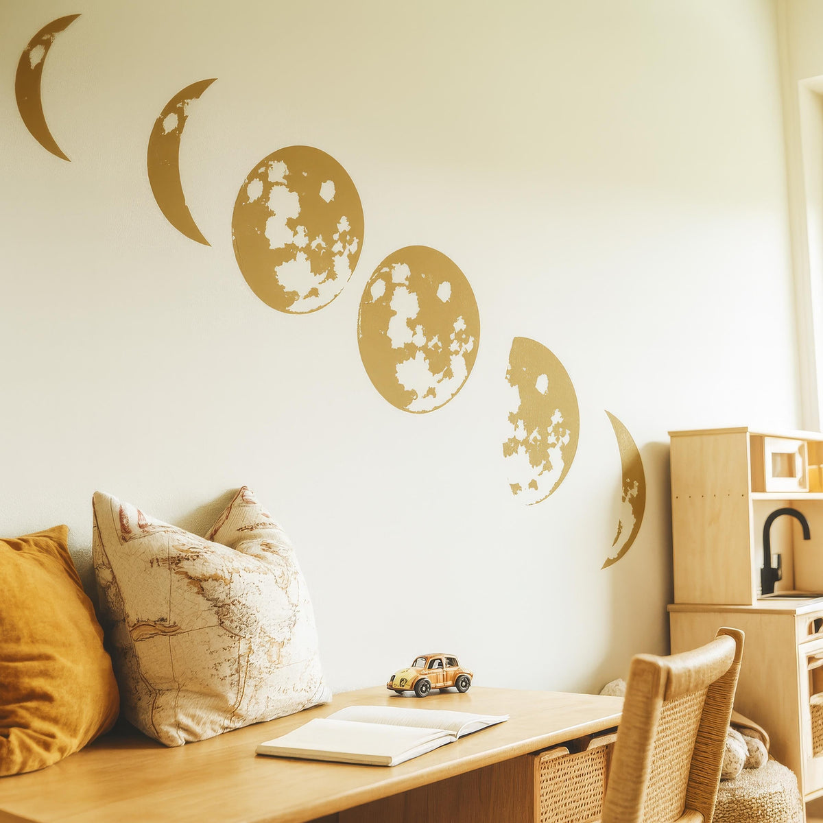 Moon Phase Wall Decal Set decal sheet flat-lay