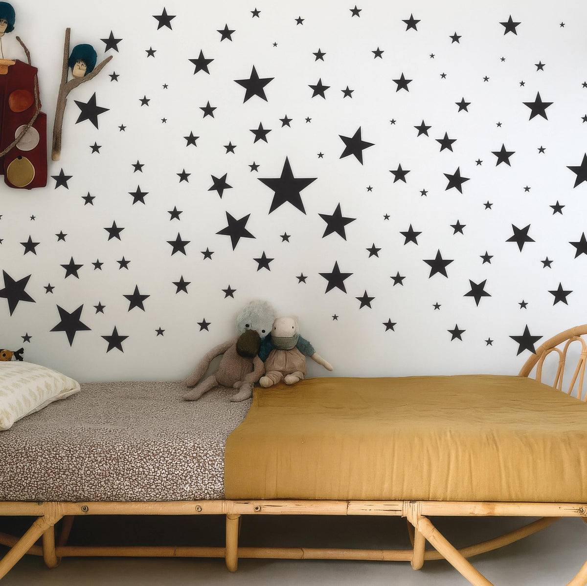 Star Wall Decals Set styled in a room setting