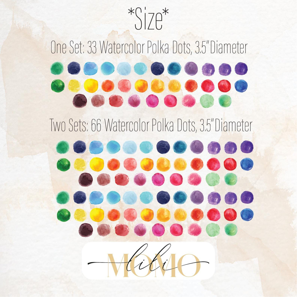 Close-up detail of watercolor polka dot wall decals matte vinyl finish