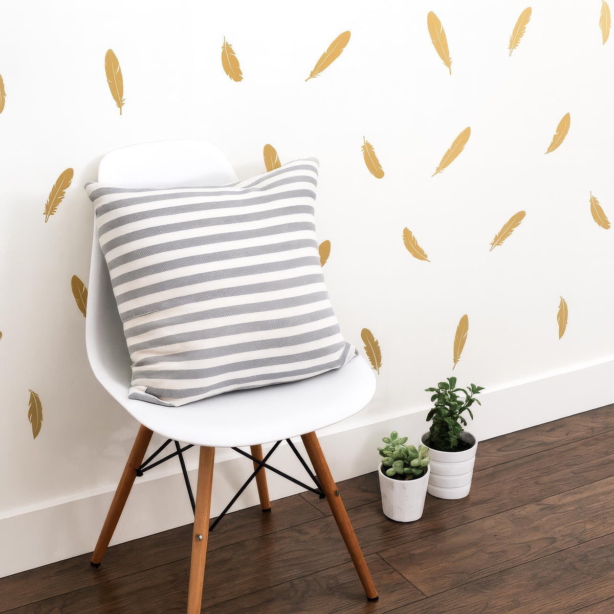 Feather Wall Decals (48 or 96) shown in a home interior