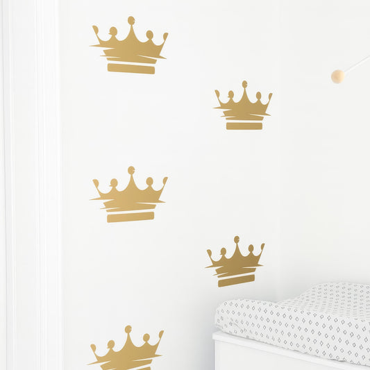 King & Prince Crown Wall Decals (32 or 64) installed on a styled nursery wall