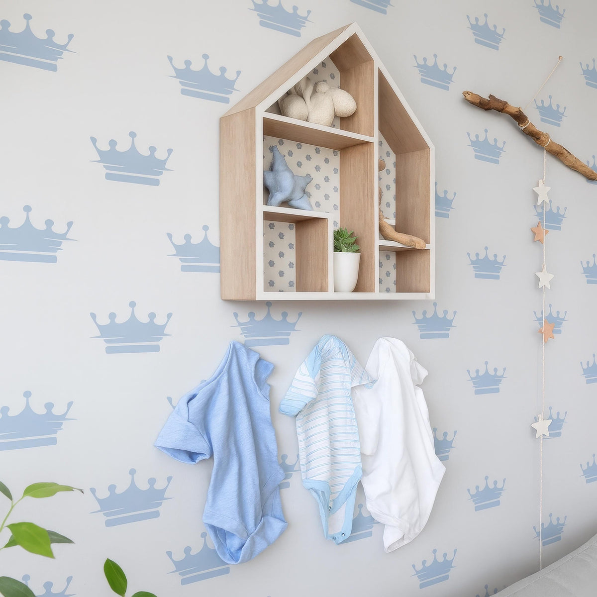 King & Prince Crown Wall Decals (32 or 64) displayed in a styled space