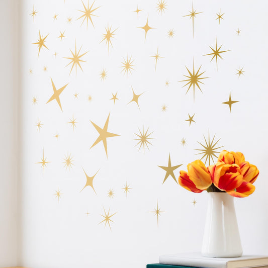 Sparkle Star Wall Decals installed on a styled nursery wall