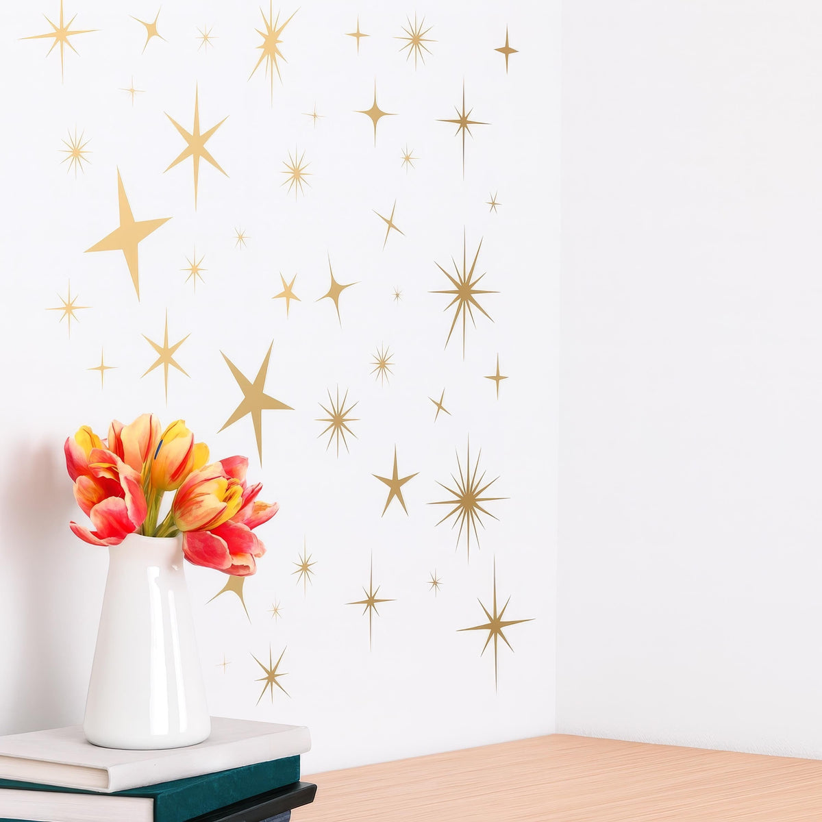 Sparkle Star Wall Decals shown in a home interior