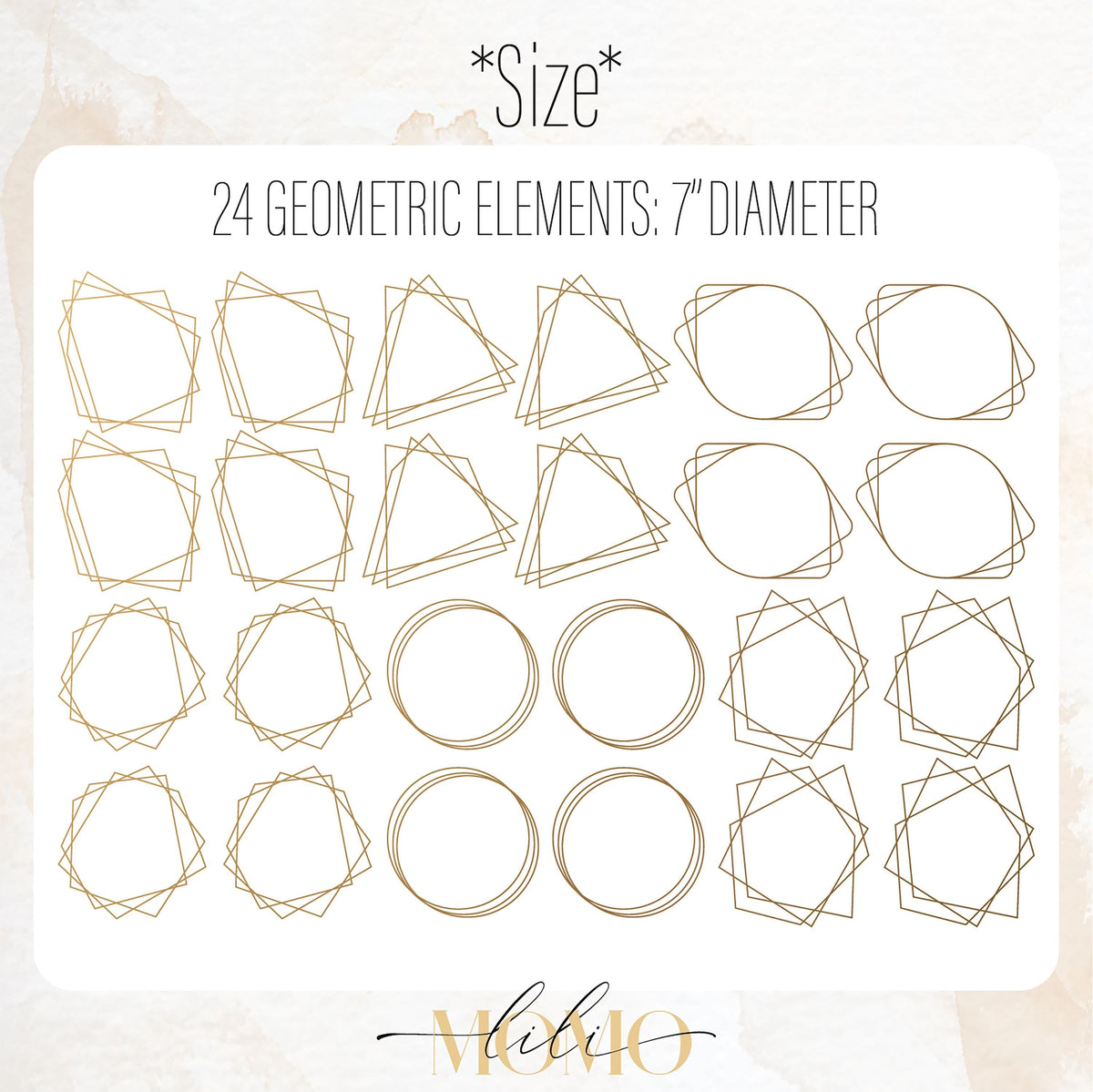 Close-up detail of geometric wall decals set (24) matte vinyl finish